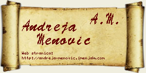 Andreja Menović vizit kartica